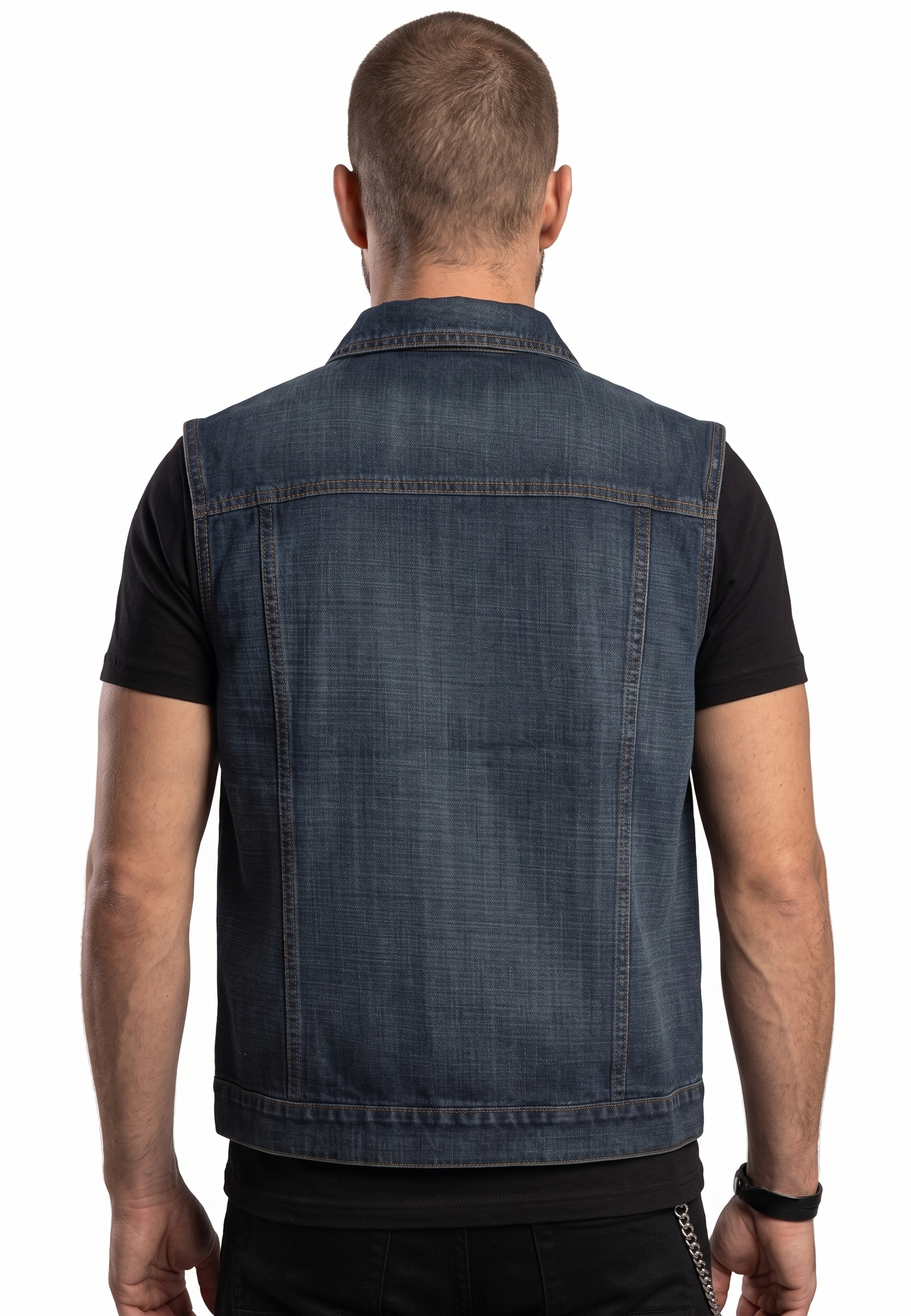 Gemini_Generated_Image_1n7w731n7w731n7w Men's Motorcycle Denim Vest - Biker Style - Image 4