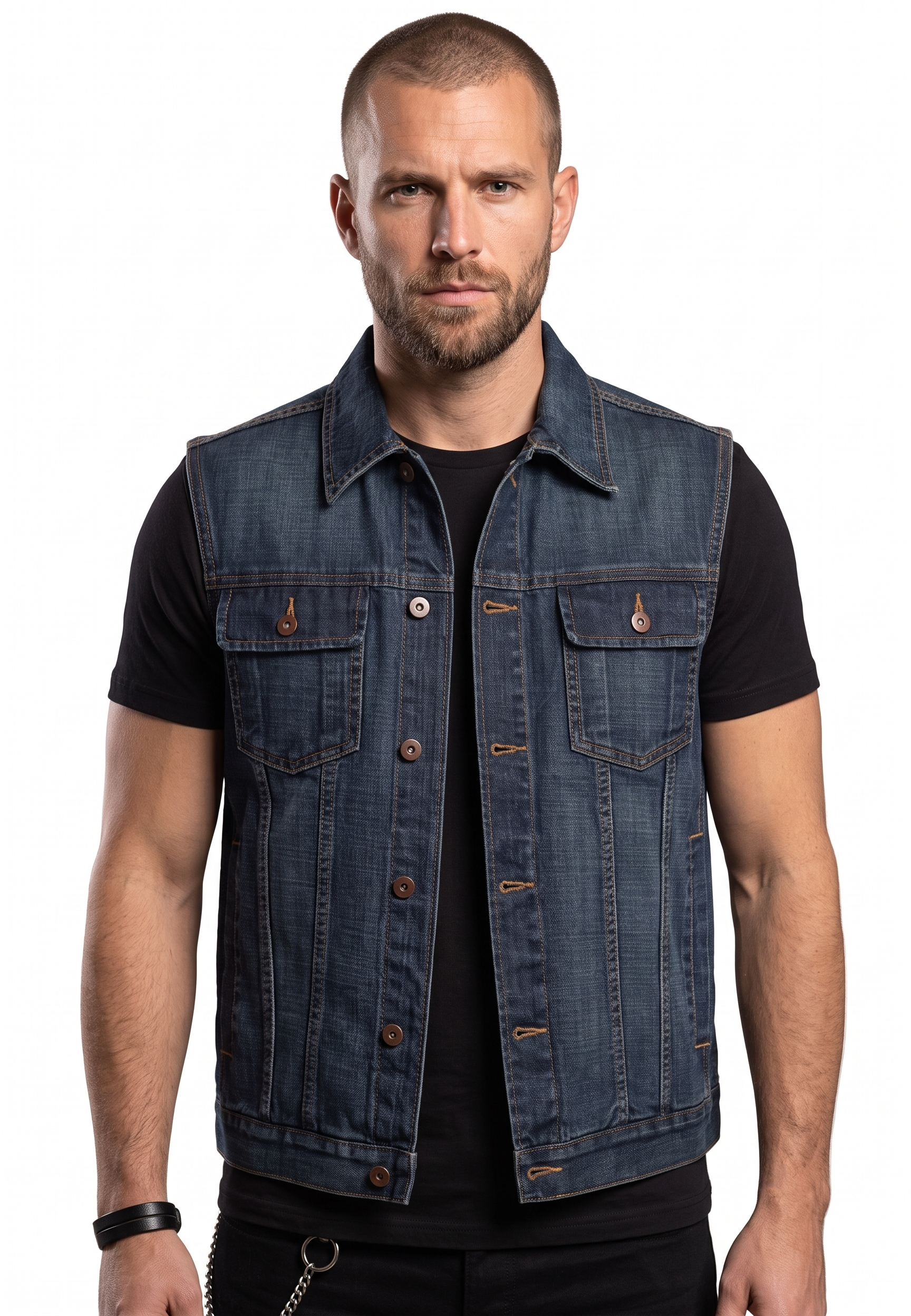 Gemini_Generated_Image_r2hy29r2hy29r2hy Men's Motorcycle Denim Vest - Biker Style - Image 3