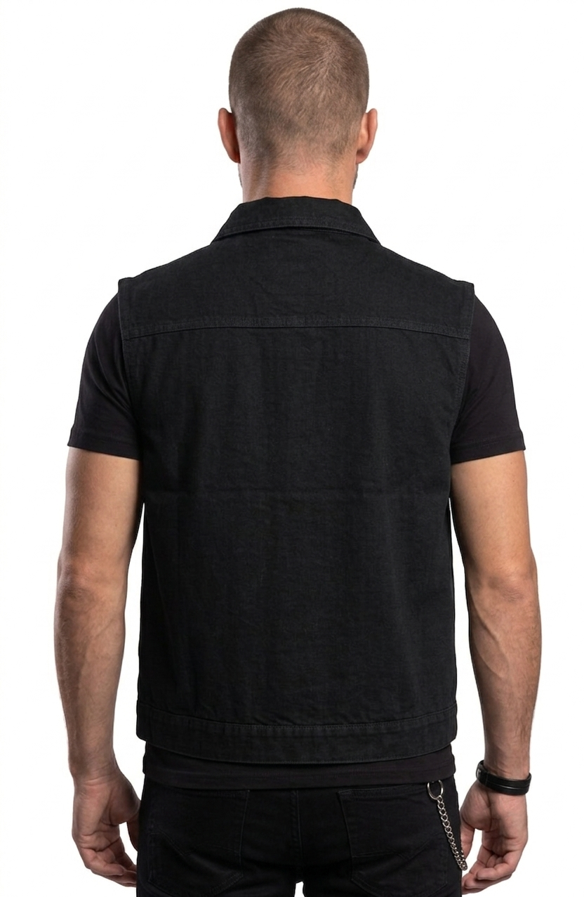 Gemini_Generated_Image_v7emr2v7emr2v7em Men's Motorcycle Denim Vest - Biker Style - Image 2