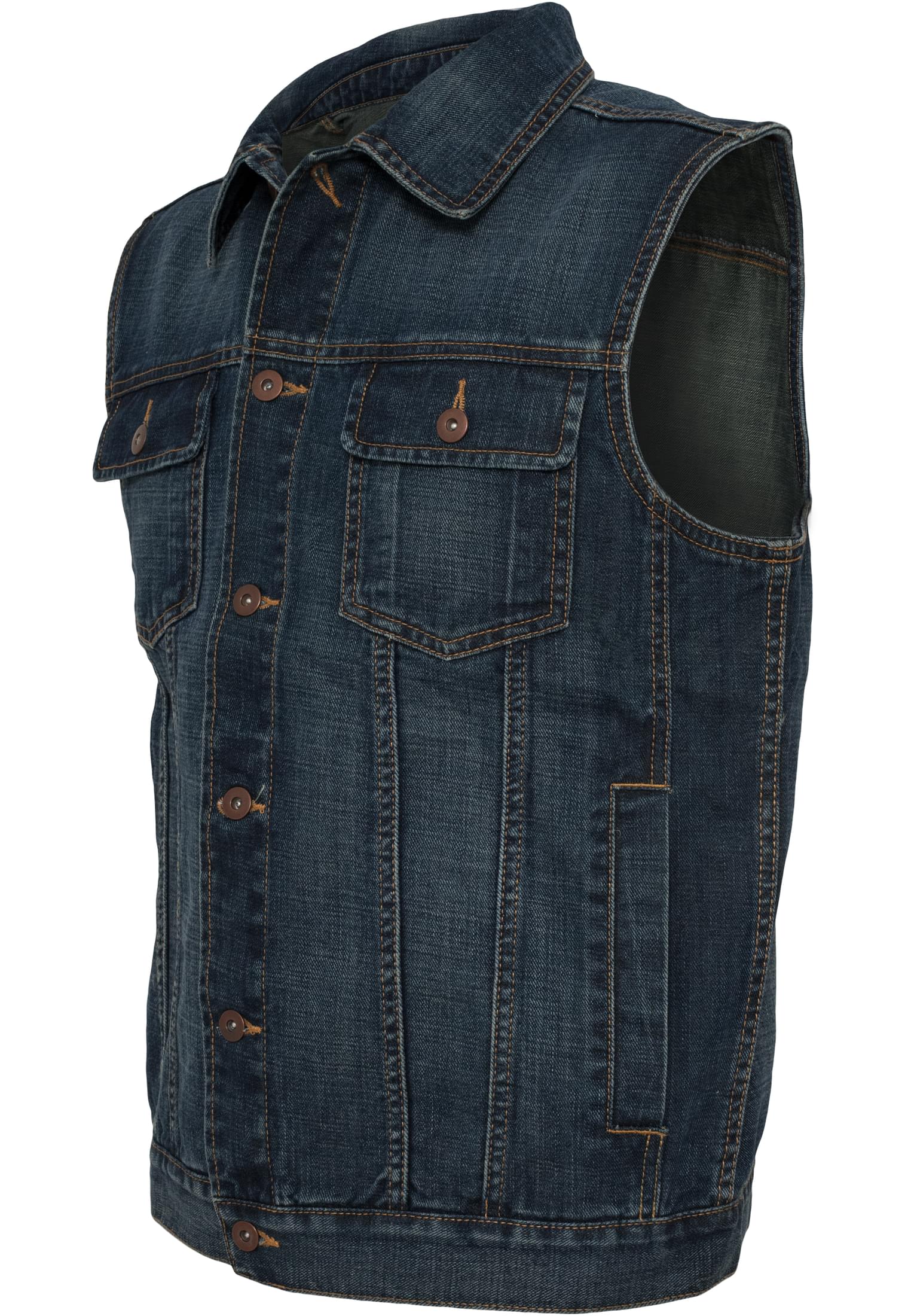 TB514_P3-00319 Men's Motorcycle Denim Vest - Biker Style - Image 11
