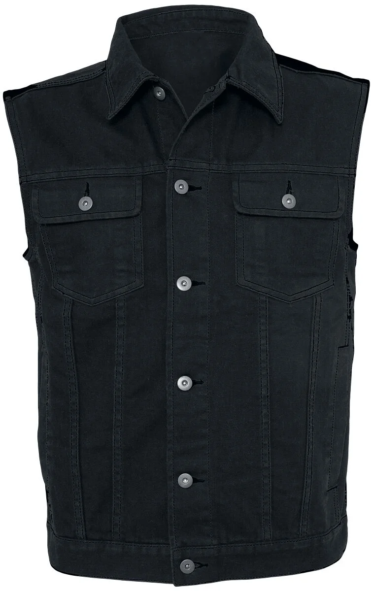 асдадад Men's Motorcycle Denim Vest - Biker Style - Image 5
